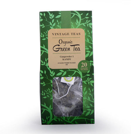Organic Green Tea by Vintage Teas (20 Bags, 40 gms)