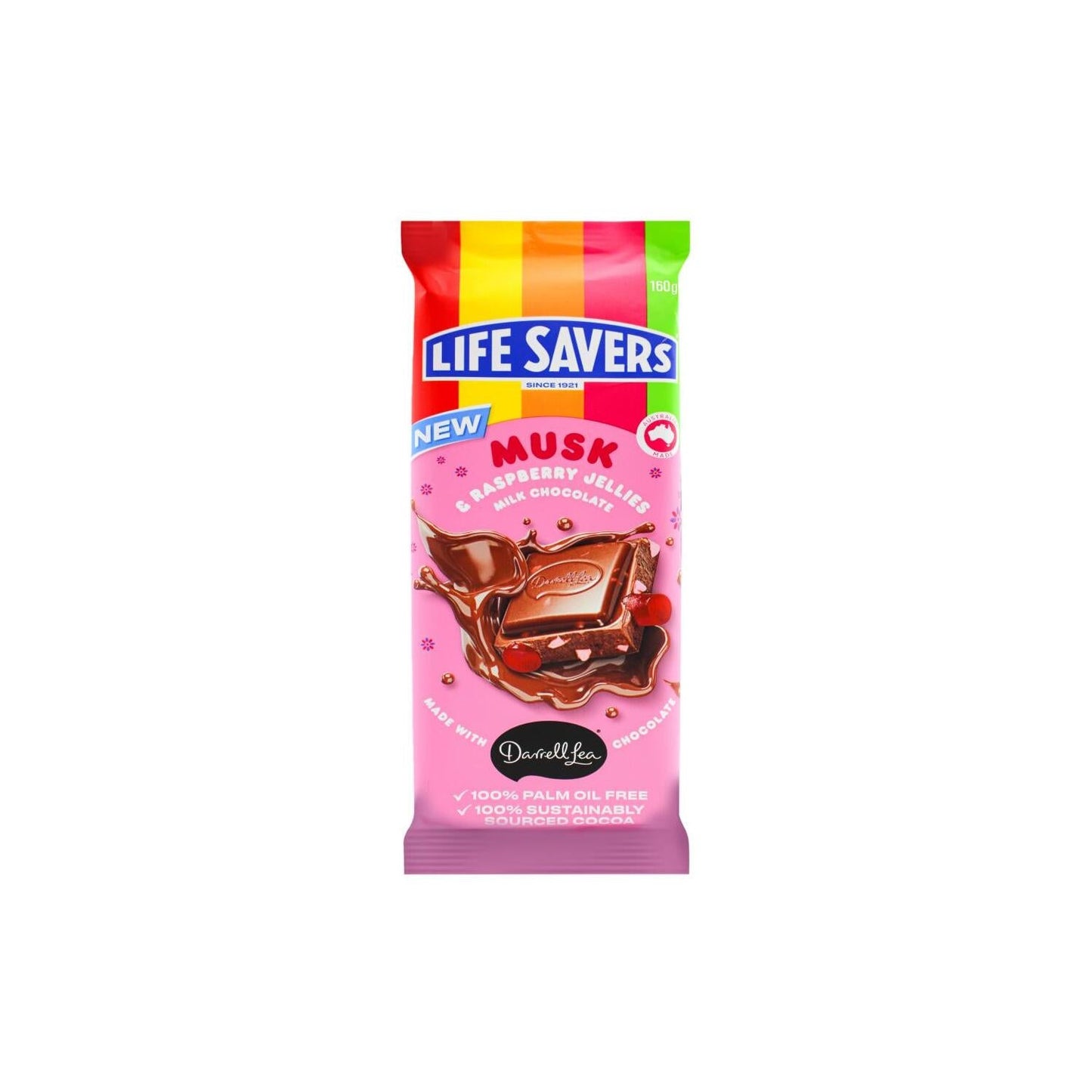 Life Savers 160g Musk & Raspberry Jellies Milk Chocolate 160g