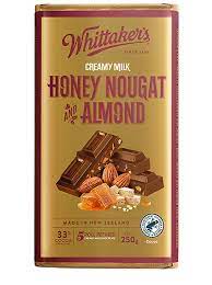 whittakers Chocolate Honey Nougat & Almond 250g